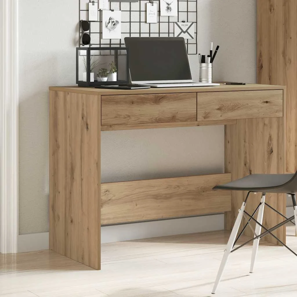 Bureau 101 x 50 x 76,5 cm chêne artisanal bois d'ingénierie – vue d’ensemble