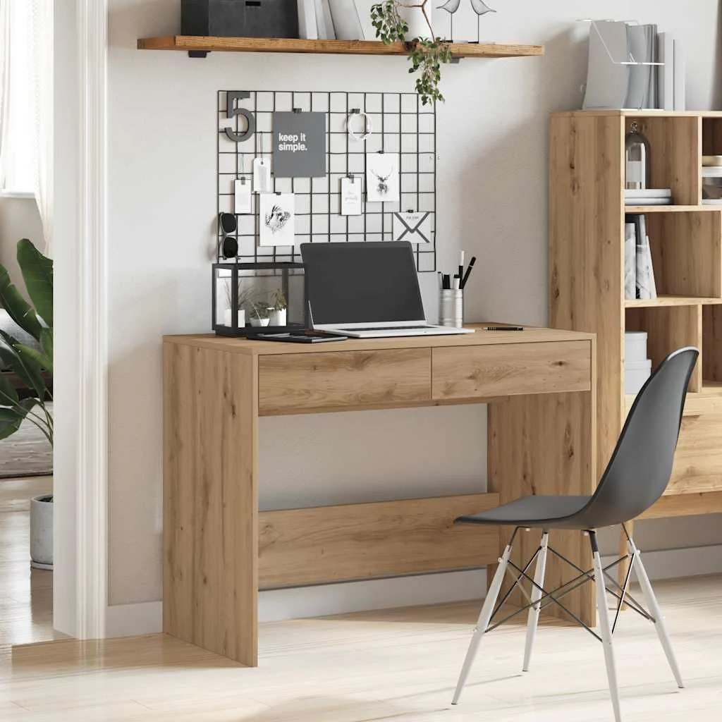 Bureau 101 x 50 x 76,5 cm chêne artisanal bois d'ingénierie – vue de détail