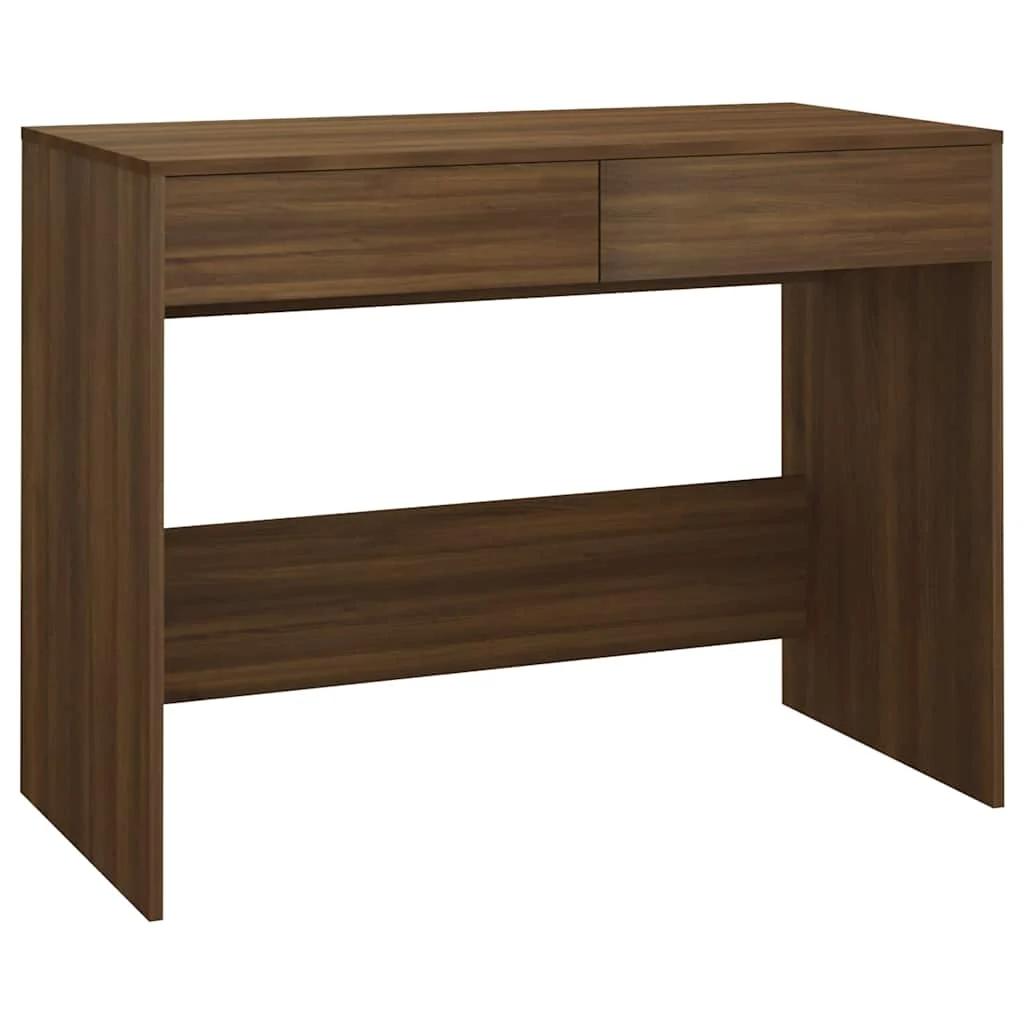 Bureau 101 x 50 x 76,5 cm chêne marron bois d'ingénierie – vue de côté