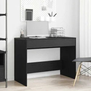 Bureau 101 x 50 x 76,5 cm chêne noir bois d'ingénierie – vue d’ensemble