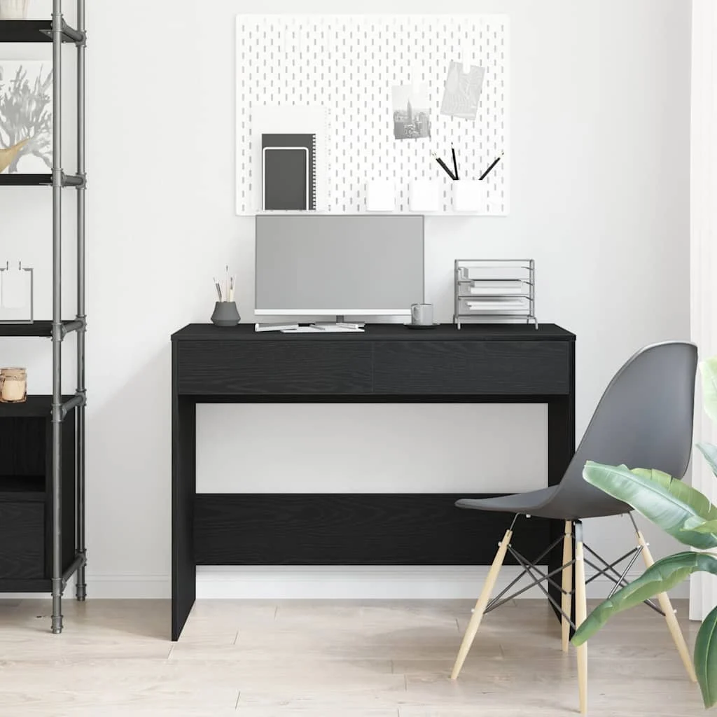 Bureau 101 x 50 x 76,5 cm chêne noir bois d'ingénierie – vue de détail