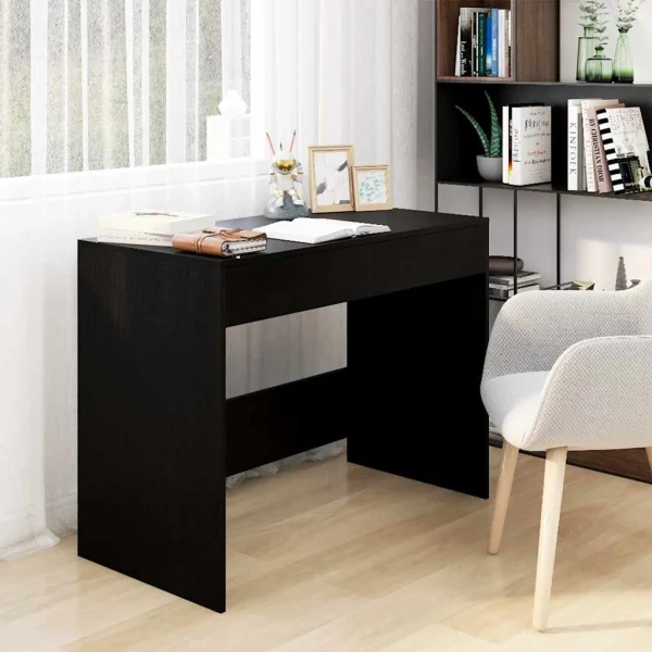 Bureau 101 x 50 x 76,5 cm noir bois d'ingénierie – vue d’ensemble