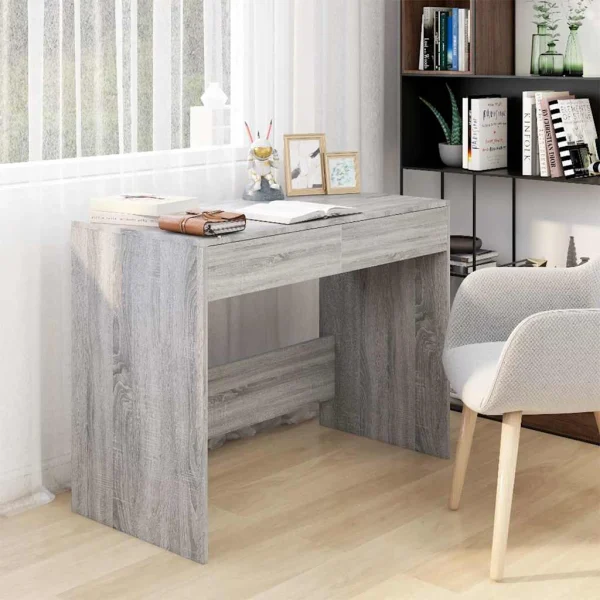 Bureau 101 x 50 x 76,5 cm sonoma gris bois d'ingénierie – vue d’ensemble