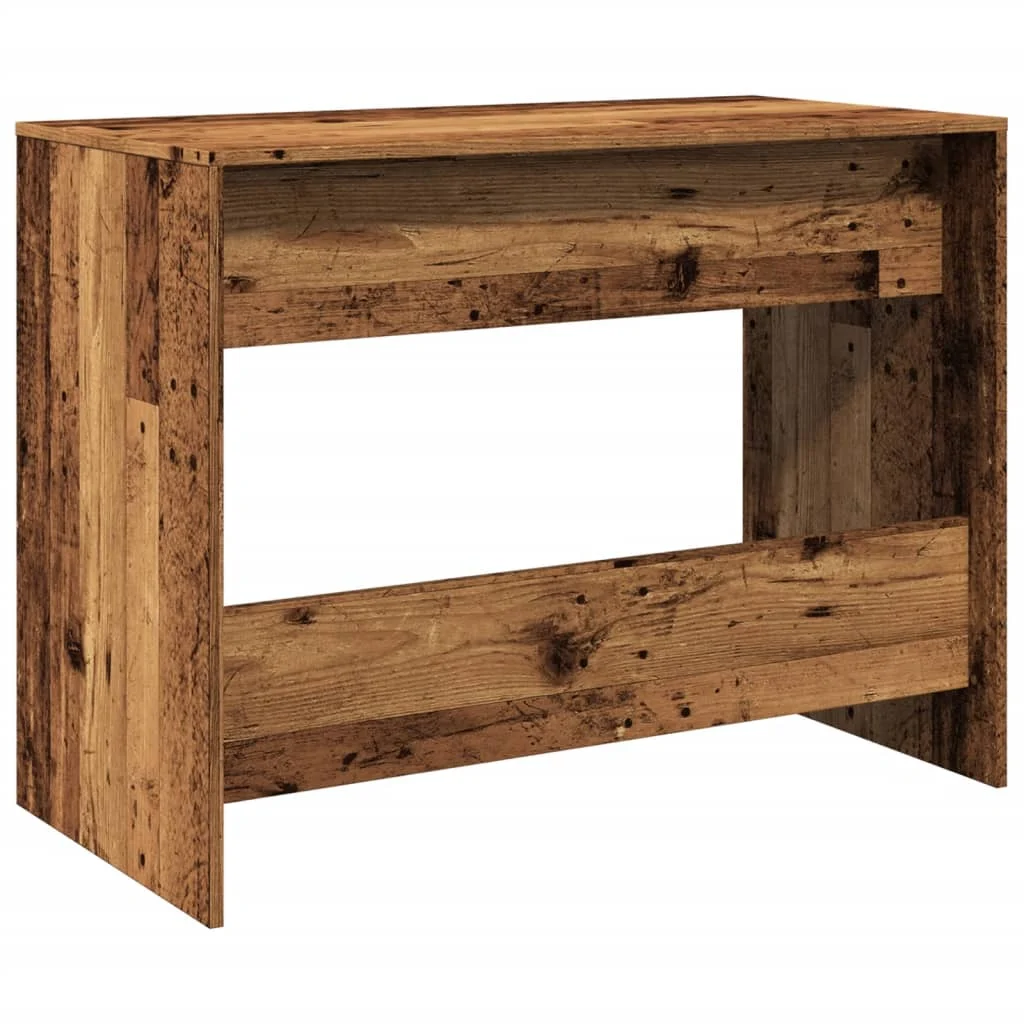 Bureau 101 x 50 x 76,5 cm vieux bois bois d'ingénierie – vue de dos