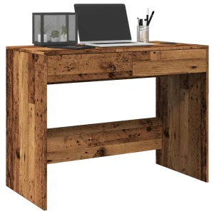 Bureau 101 x 50 x 76,5 cm vieux bois bois d'ingénierie – vue d’ensemble