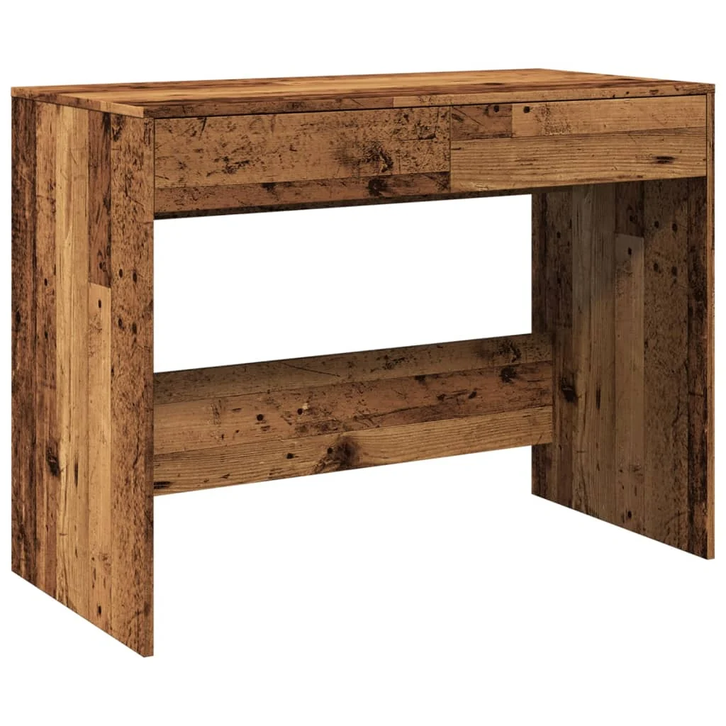 Bureau 101 x 50 x 76,5 cm vieux bois bois d'ingénierie – vue de côté