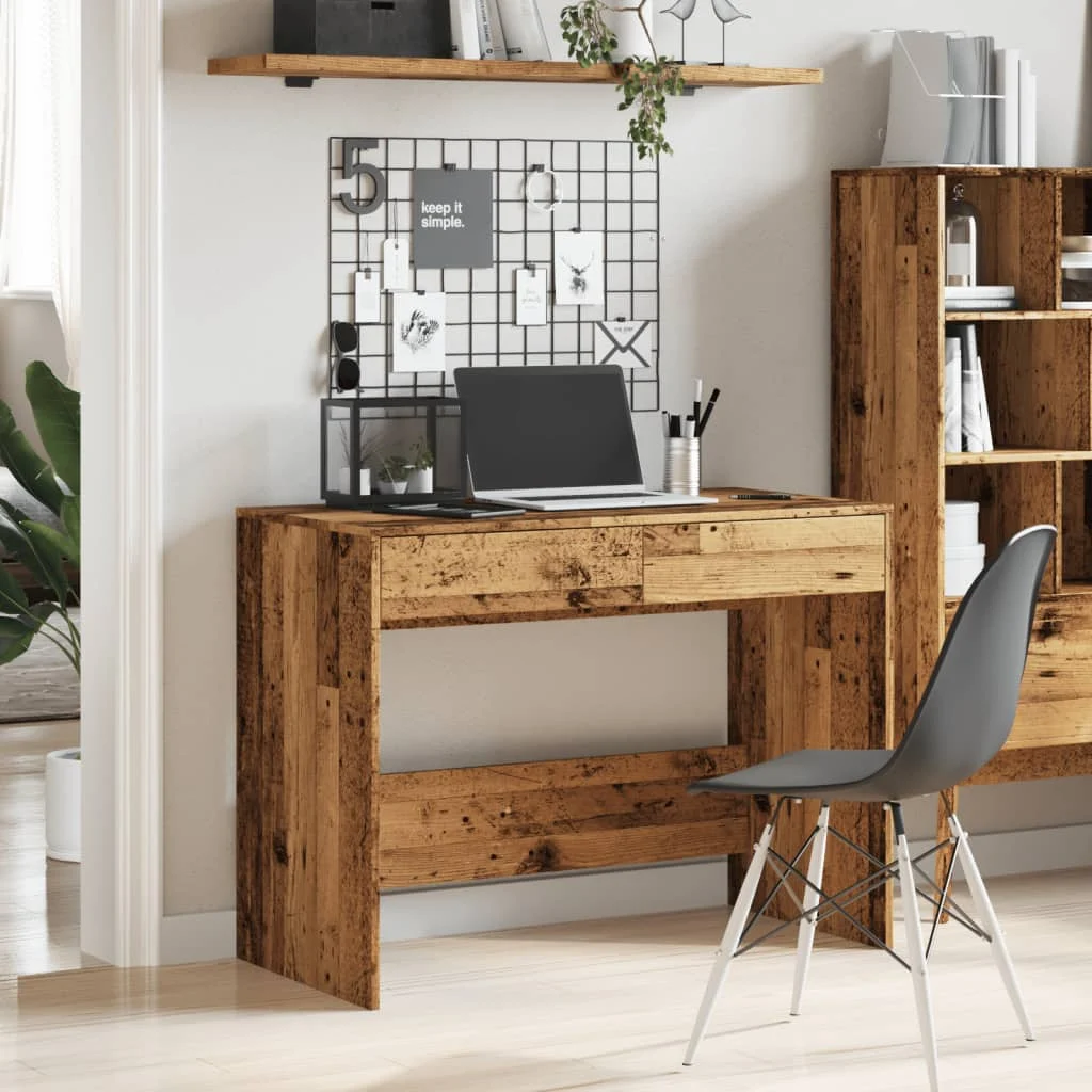 Bureau 101 x 50 x 76,5 cm vieux bois bois d'ingénierie – vue de détail