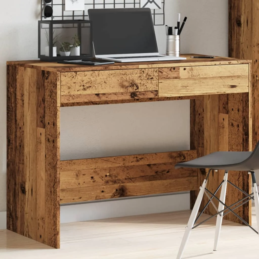 Bureau 101 x 50 x 76,5 cm vieux bois bois d'ingénierie – vue en situation