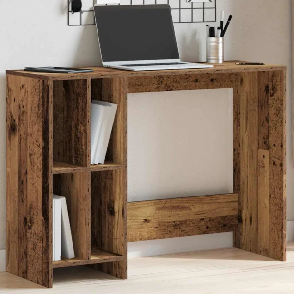 Bureau 102,5 x 35 x 75 cm vieux bois bois d'ingénierie – vue d’ensemble
