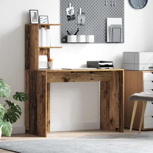 Bureau 102 x 50 x 124 cm bois ancien bois d'ingénierie – vue d’ensemble