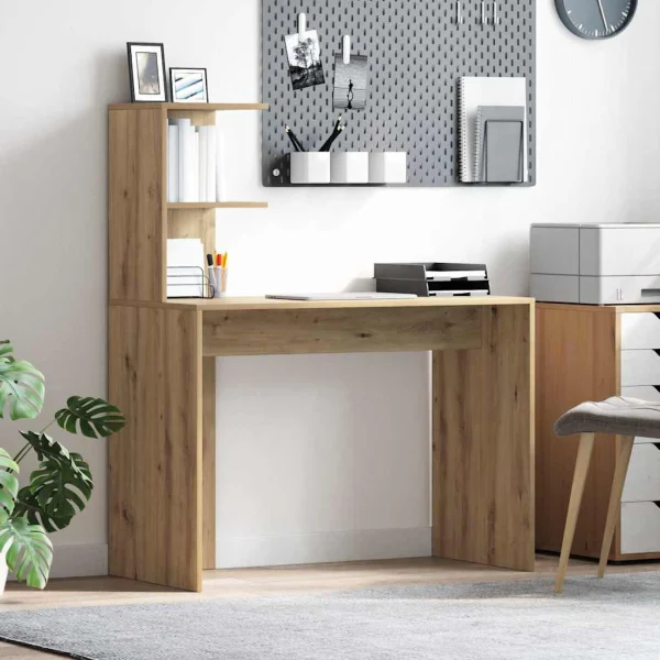 Bureau 102 x 50 x 124 cm chêne artisanal bois d'ingénierie – vue d’ensemble