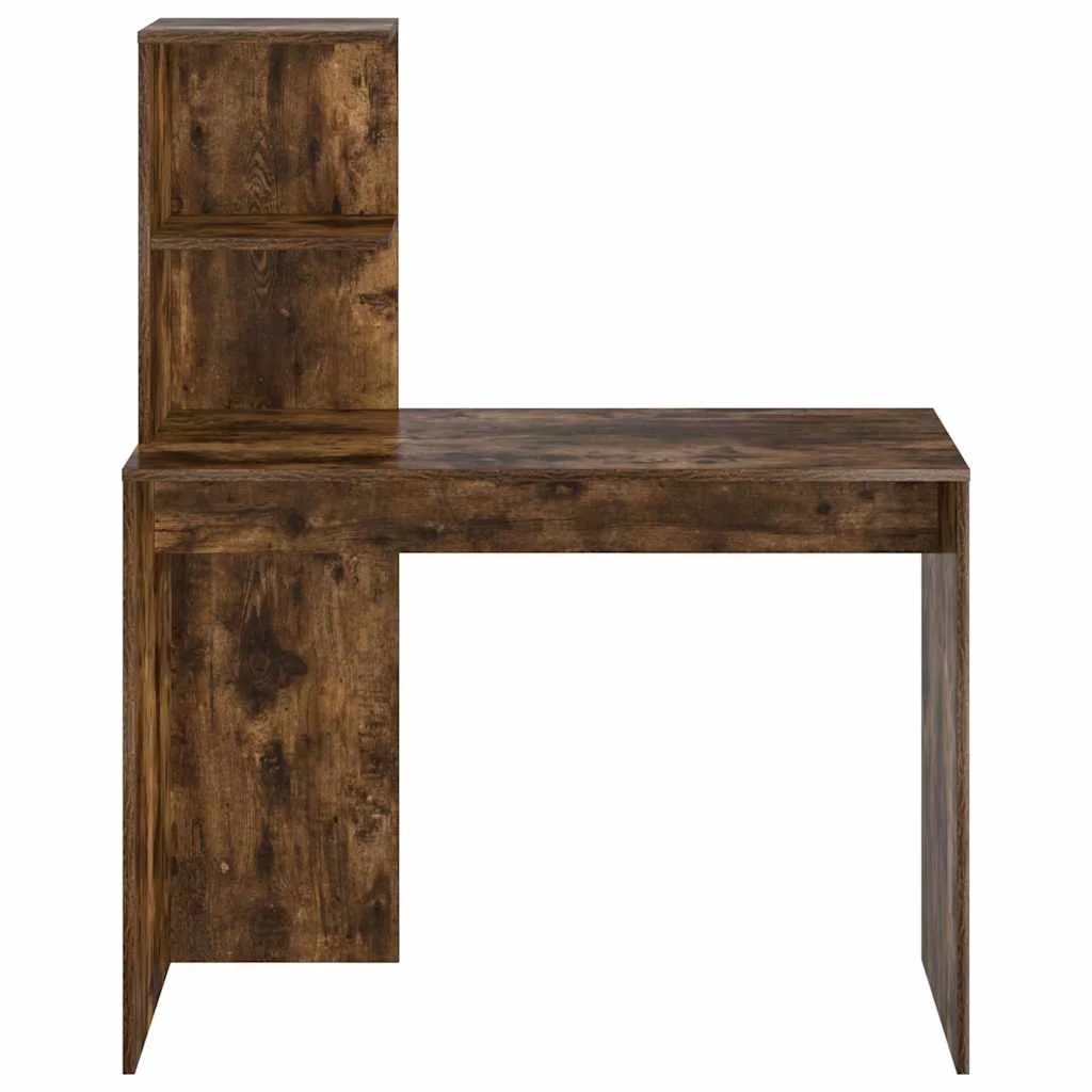 Bureau 102 x 50 x 124 cm chêne fumé bois d'ingénierie – vue de dessus