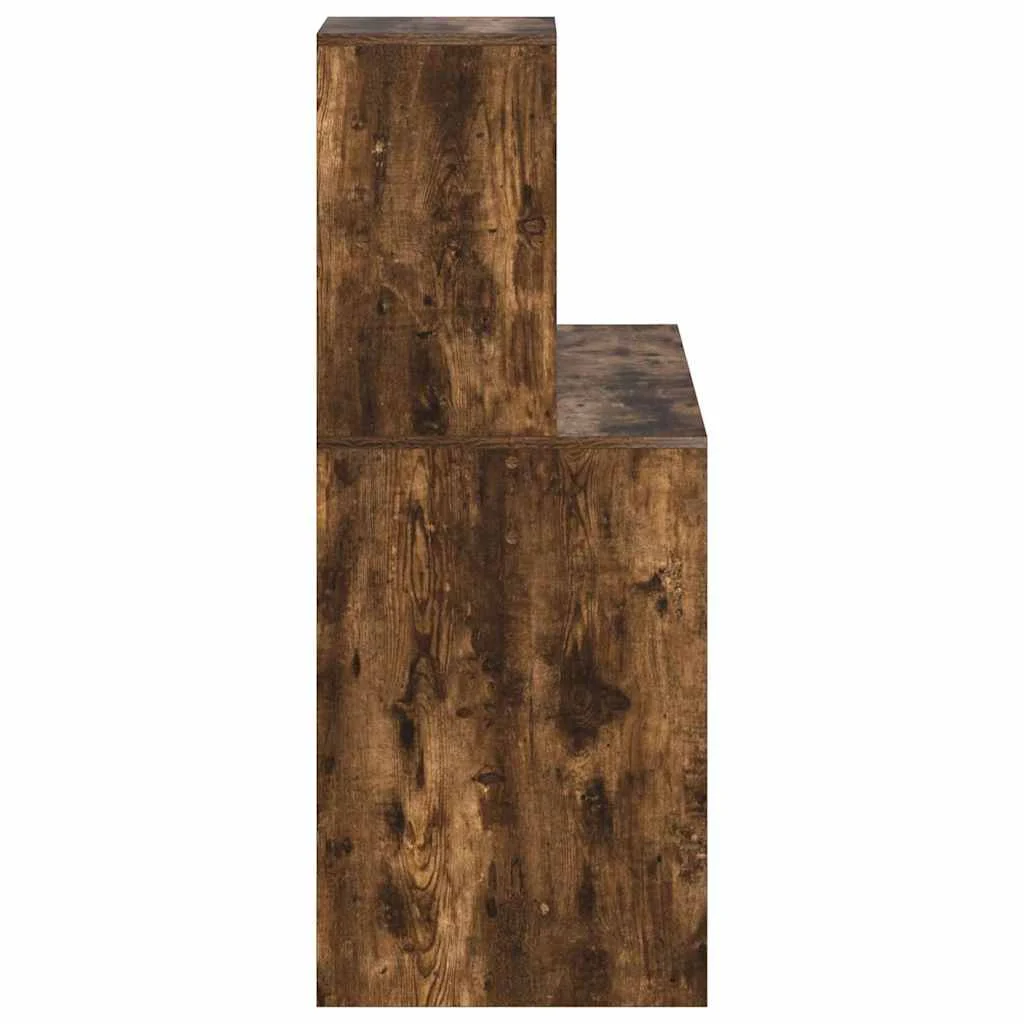 Bureau 102 x 50 x 124 cm chêne fumé bois d'ingénierie – vue de dos