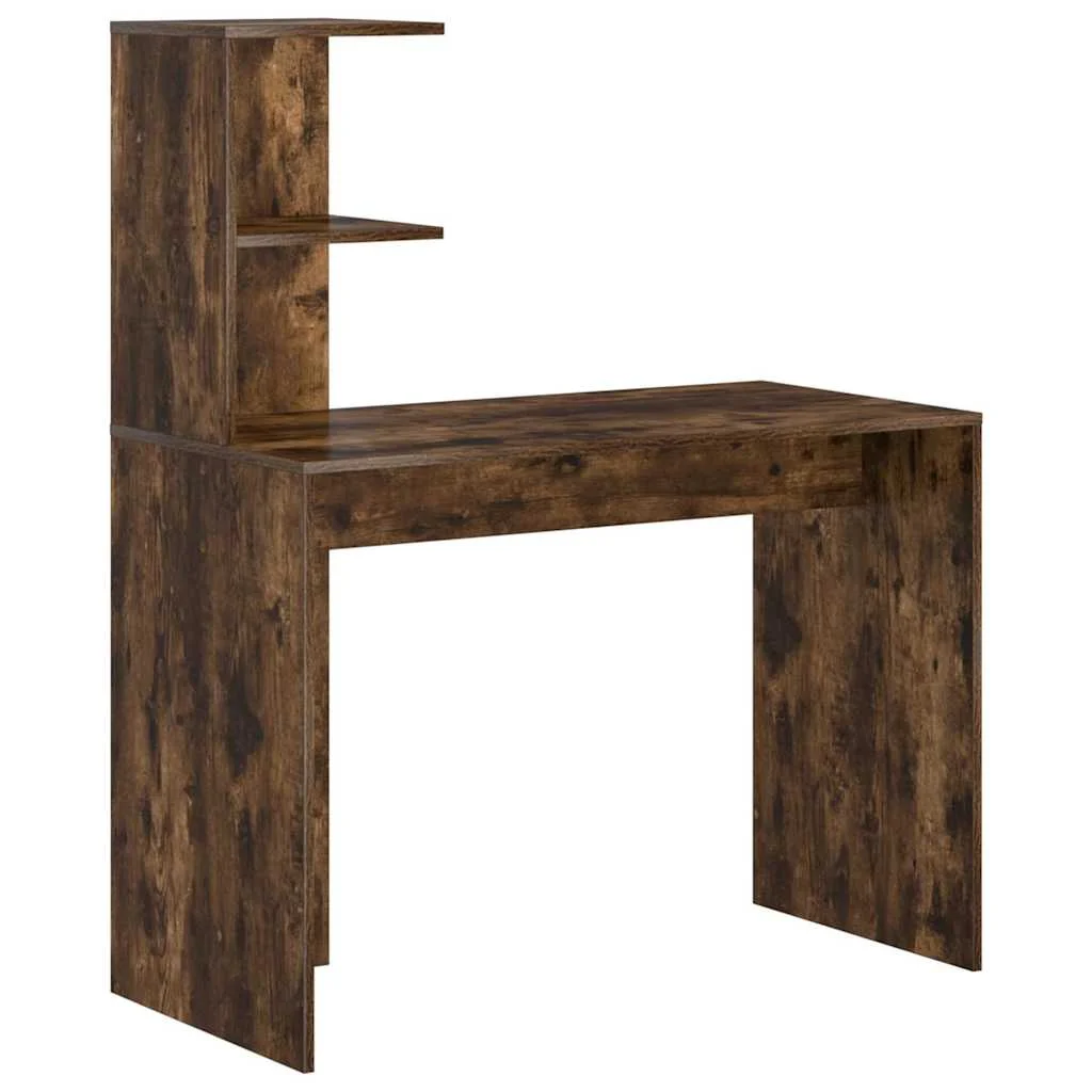 Bureau 102 x 50 x 124 cm chêne fumé bois d'ingénierie – vue de côté