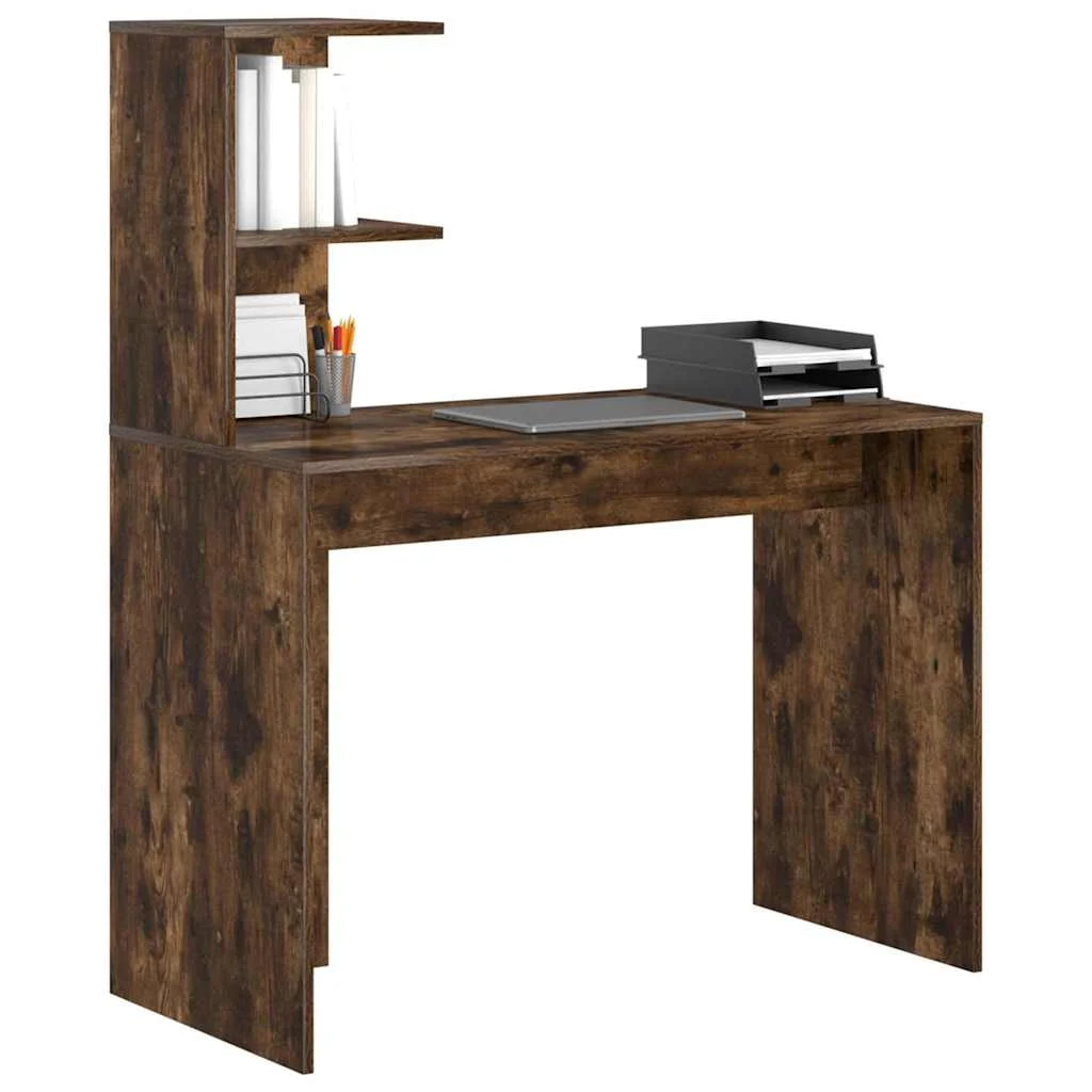 Bureau 102 x 50 x 124 cm chêne fumé bois d'ingénierie – vue de détail