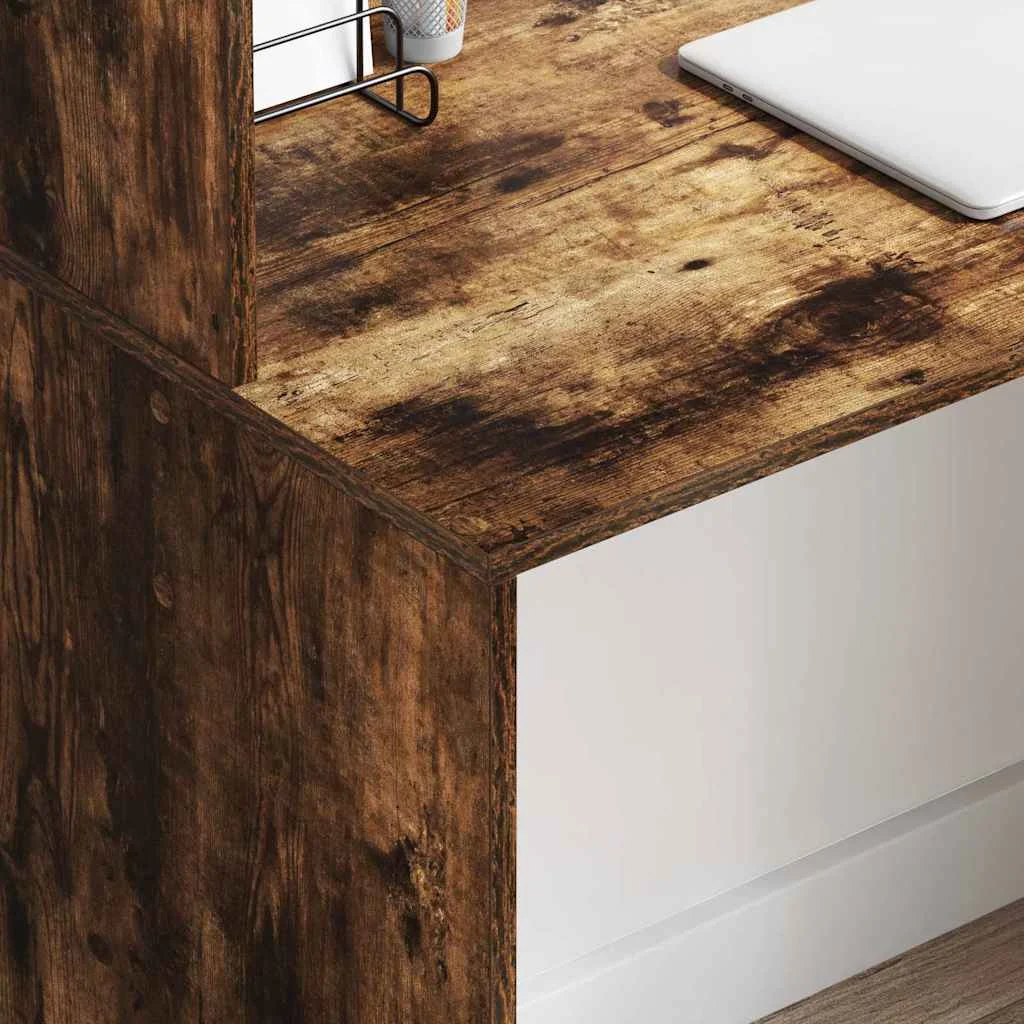 Bureau 102 x 50 x 124 cm chêne fumé bois d'ingénierie – vue en situation