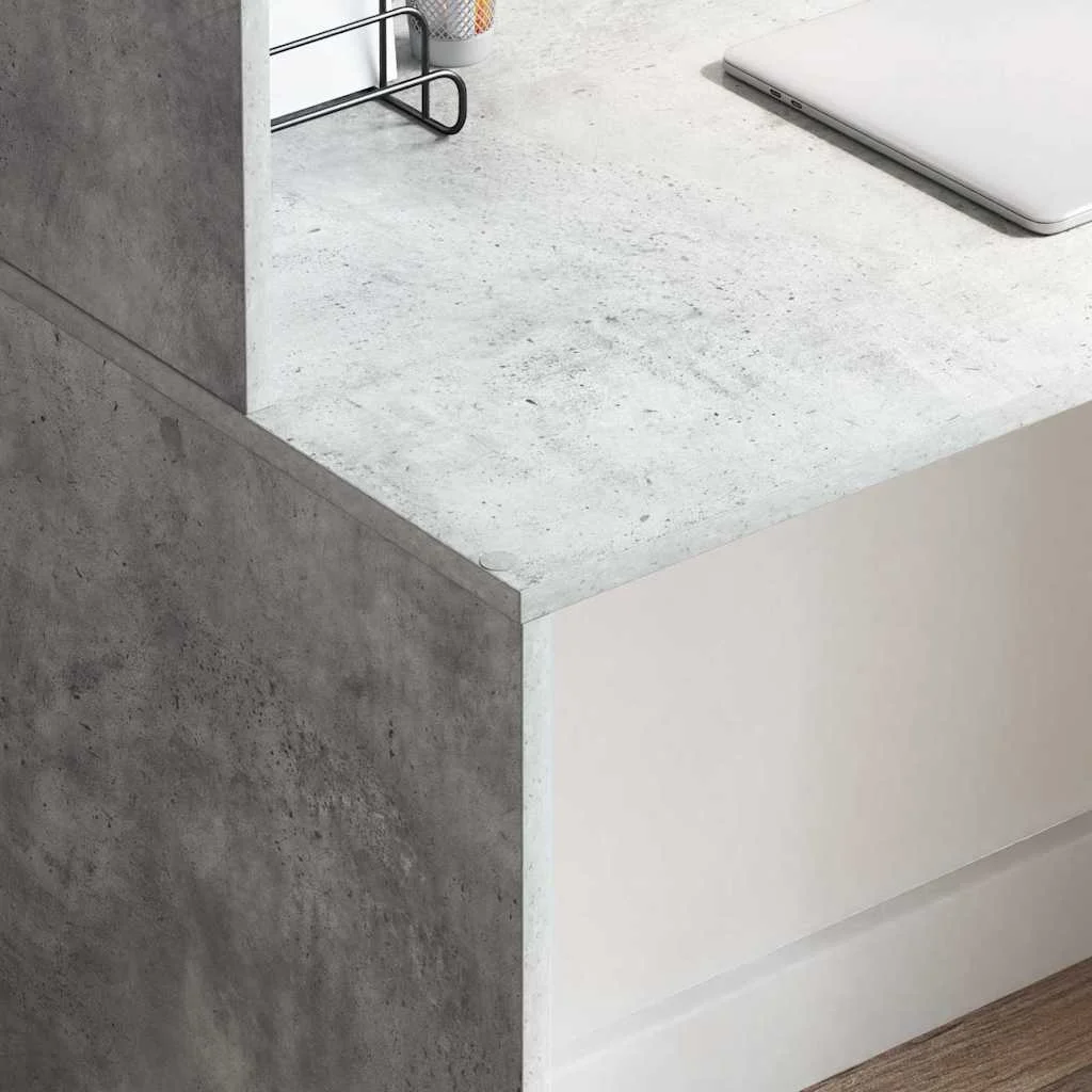 Bureau 102 x 50 x 124 cm gris béton bois d'ingénierie – vue en situation