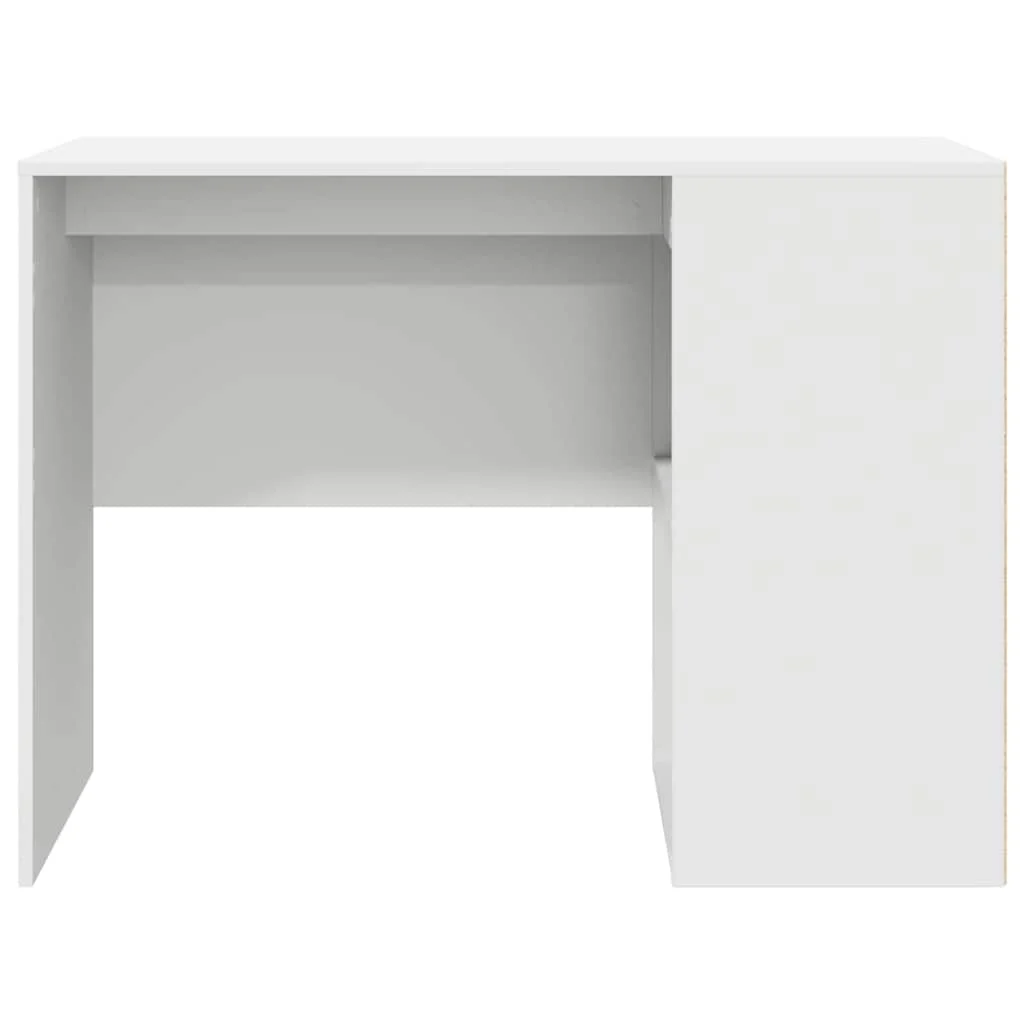 Bureau 102 x 50 x 75 cm blanc bois d'ingénierie – modèle 2 – vue de dessus