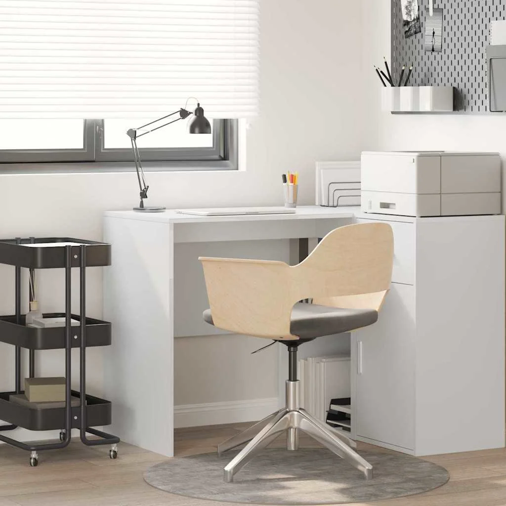 Bureau 102 x 50 x 75 cm blanc bois d'ingénierie – modèle 2 – vue d’ensemble
