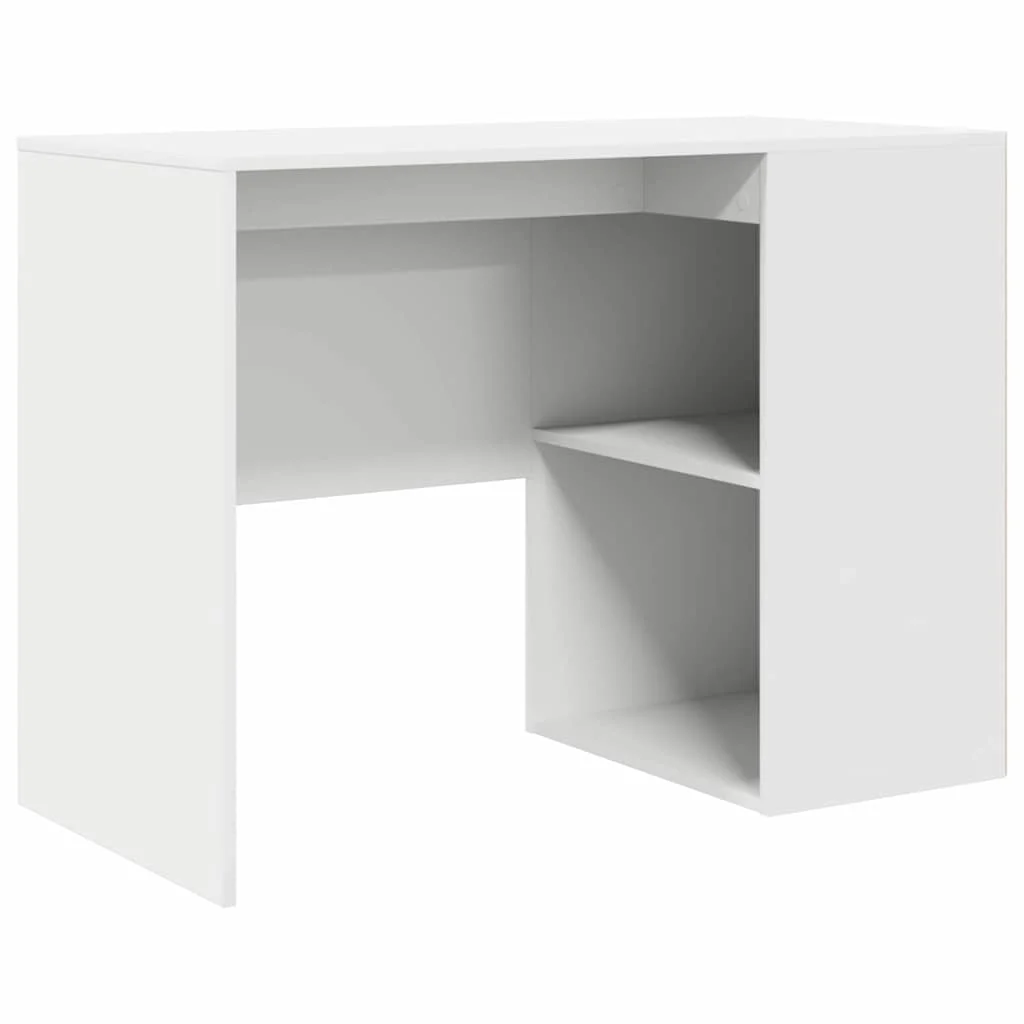 Bureau 102 x 50 x 75 cm blanc bois d'ingénierie – modèle 2 – vue de côté