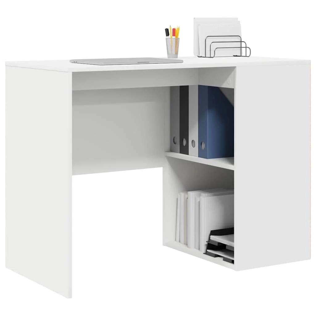 Bureau 102 x 50 x 75 cm blanc bois d'ingénierie – modèle 2 – vue de détail