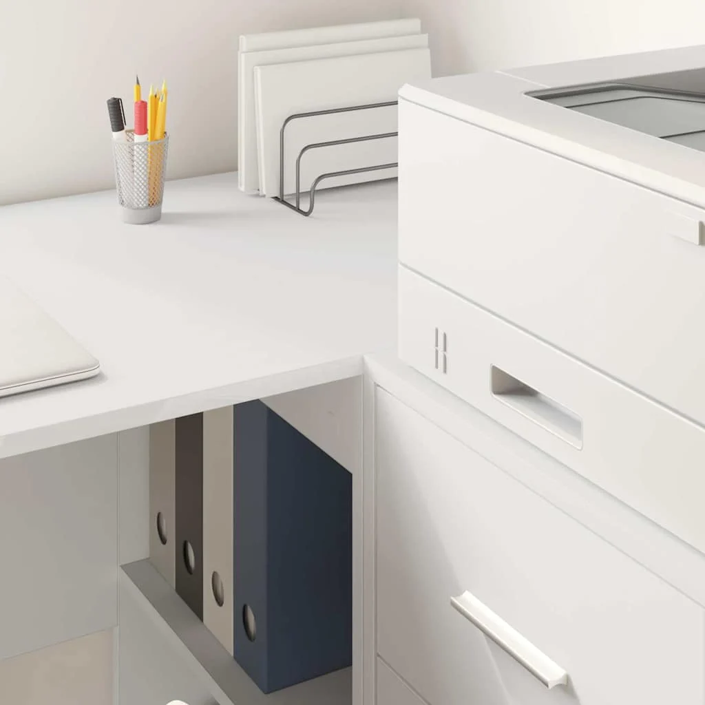 Bureau 102 x 50 x 75 cm blanc bois d'ingénierie – modèle 2 – vue en situation