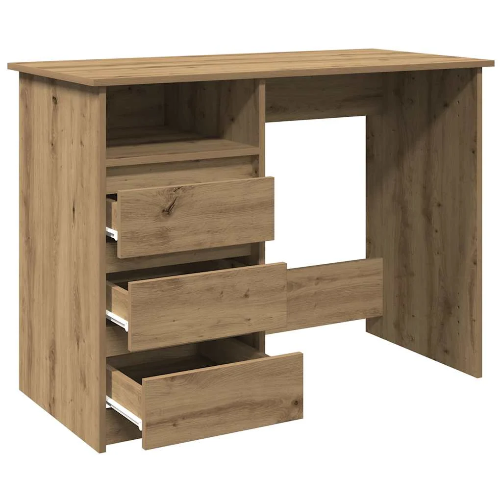 Bureau 102 x 50 x 75 cm chêne artisanal bois d'ingénierie – vue de dessus