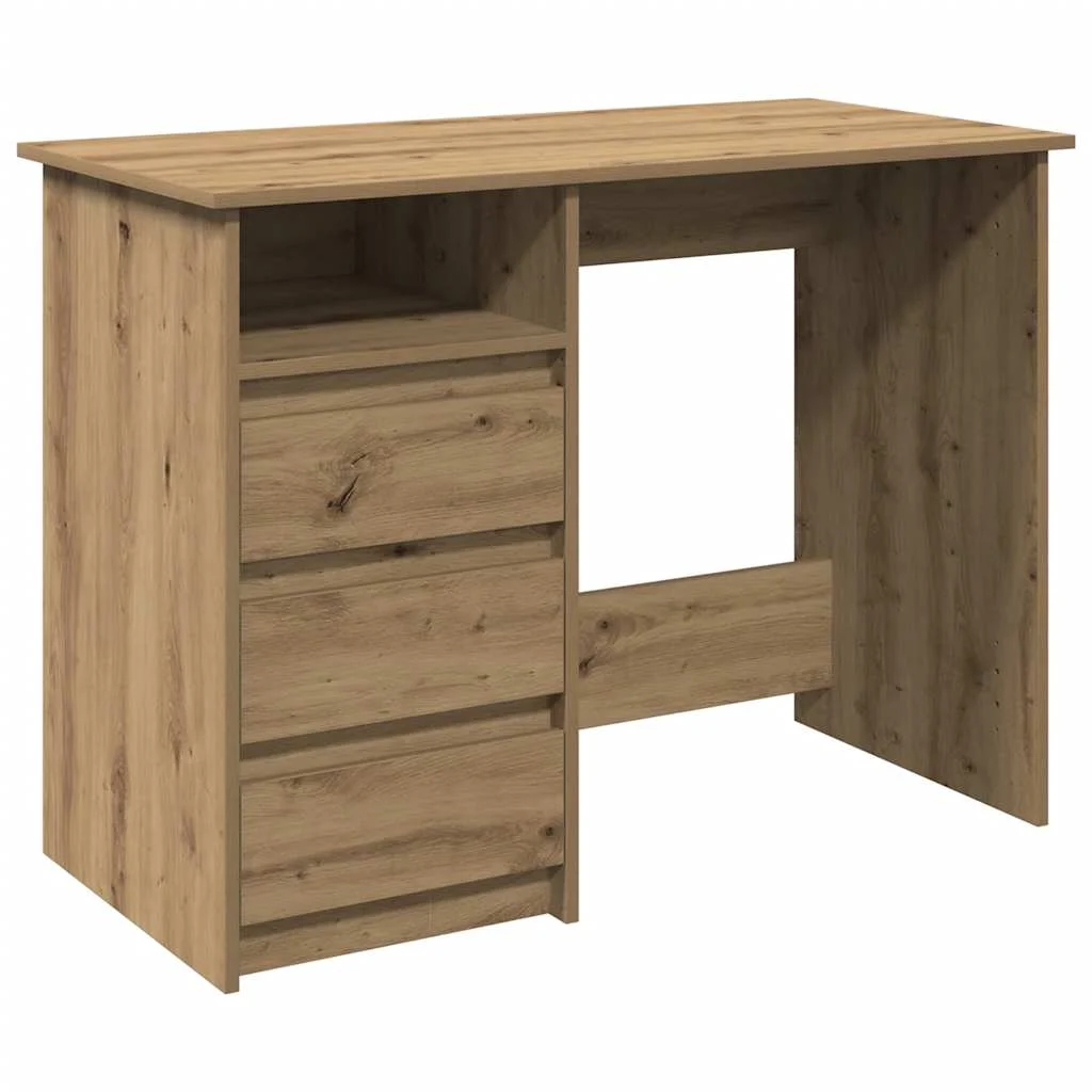 Bureau 102 x 50 x 75 cm chêne artisanal bois d'ingénierie – vue de côté