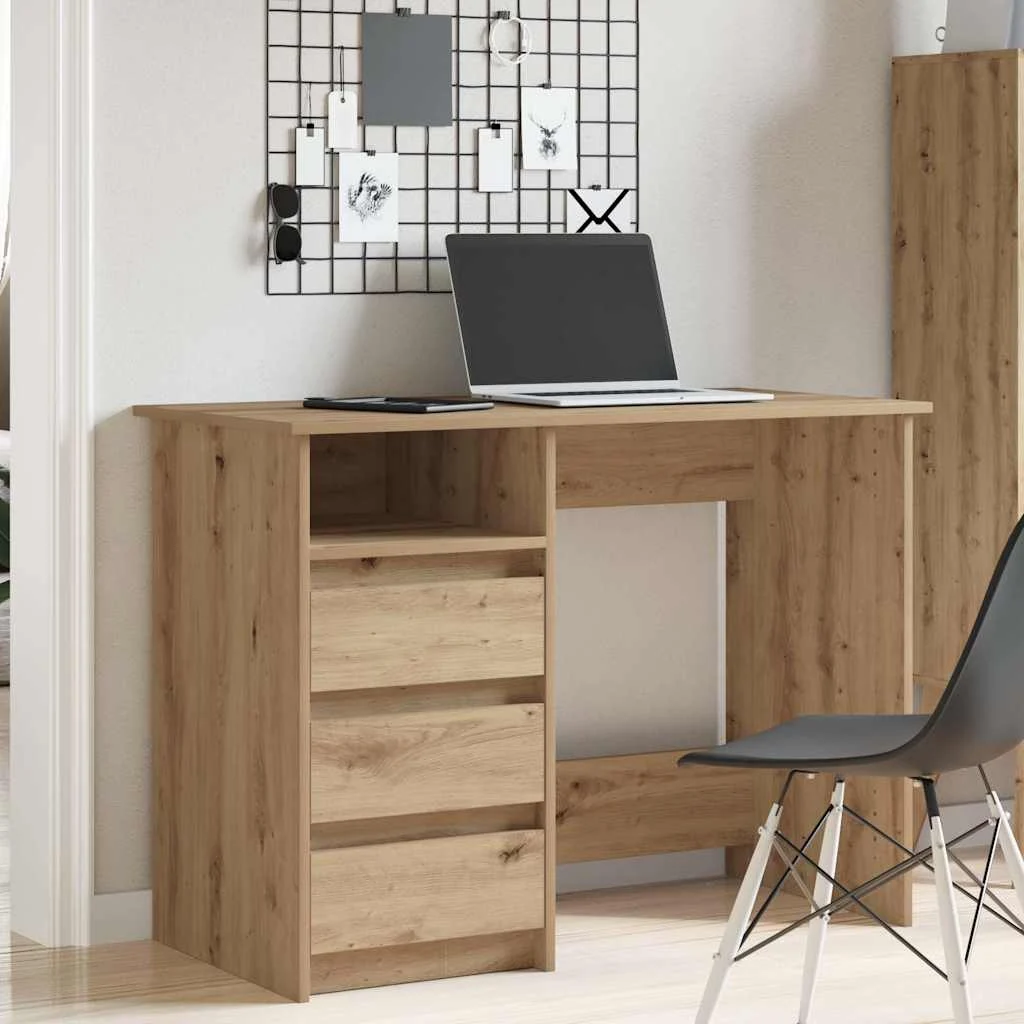 Bureau 102 x 50 x 75 cm chêne artisanal bois d'ingénierie – vue de détail
