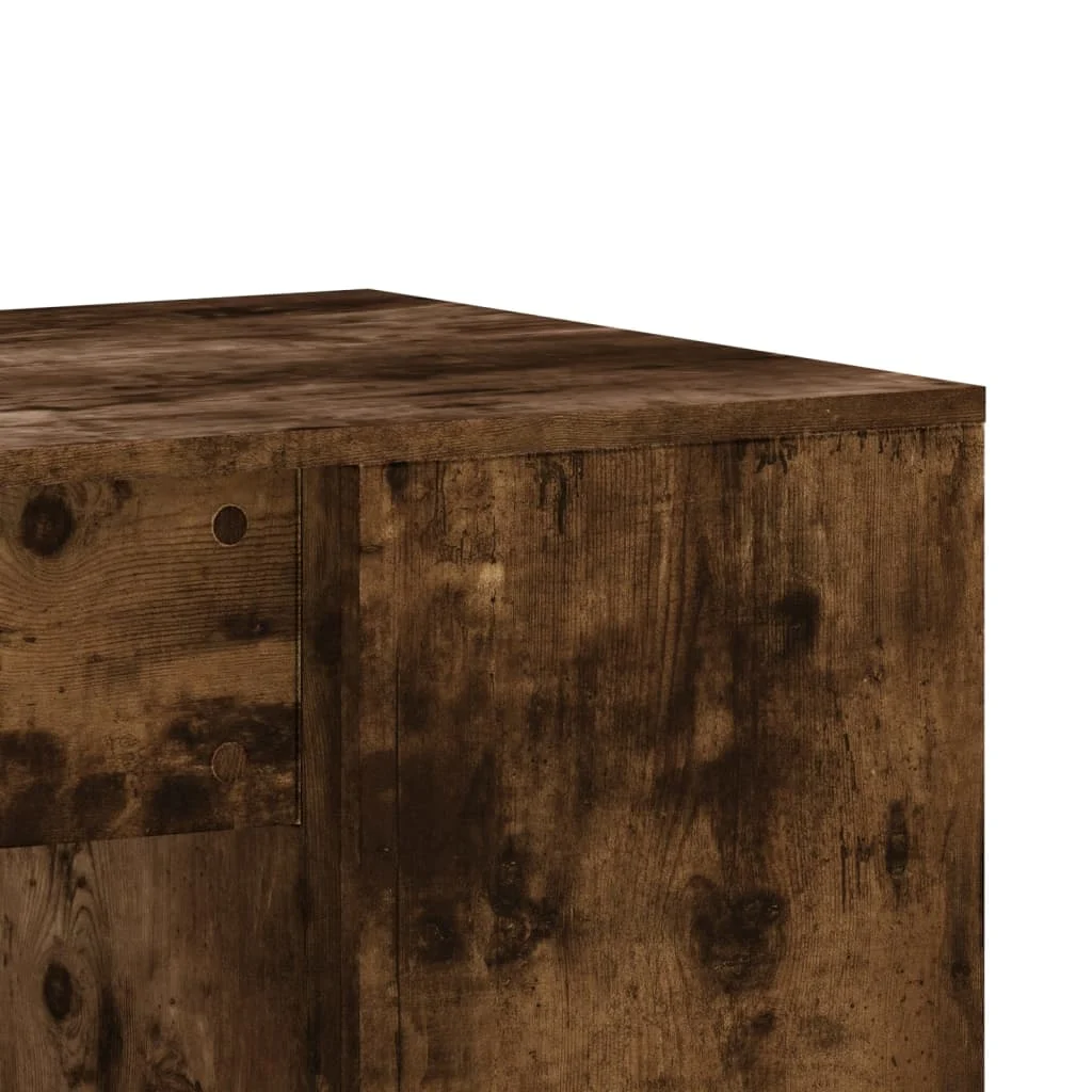 Bureau 102 x 50 x 75 cm chêne fumé bois d'ingénierie – vue de dos