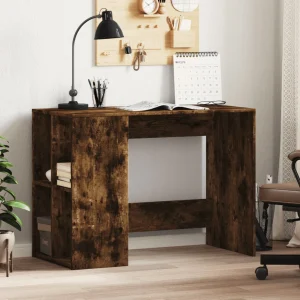 Bureau 102 x 50 x 75 cm chêne fumé bois d'ingénierie – vue d’ensemble