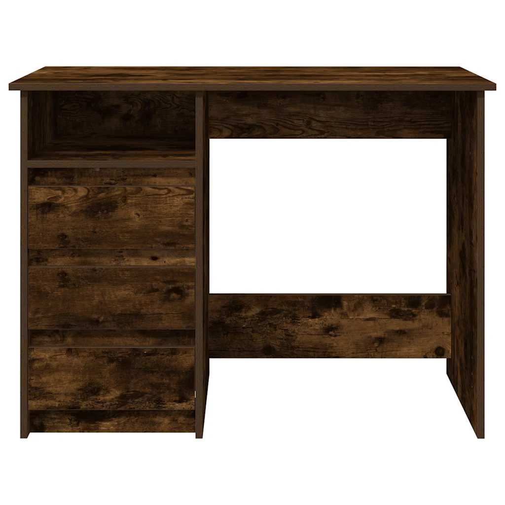 Bureau 102 x 50 x 75 cm chêne fumé bois d'ingénierie – modèle 2 – vue en situation