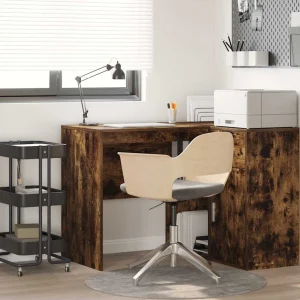 Bureau 102 x 50 x 75 cm chêne fumé bois d'ingénierie – modèle 3 – vue d’ensemble
