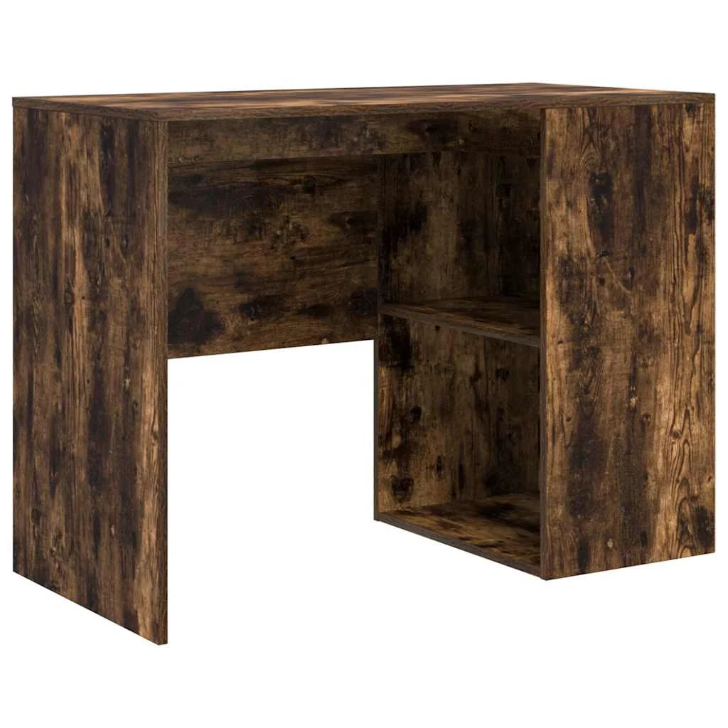 Bureau 102 x 50 x 75 cm chêne fumé bois d'ingénierie – modèle 3 – vue de côté