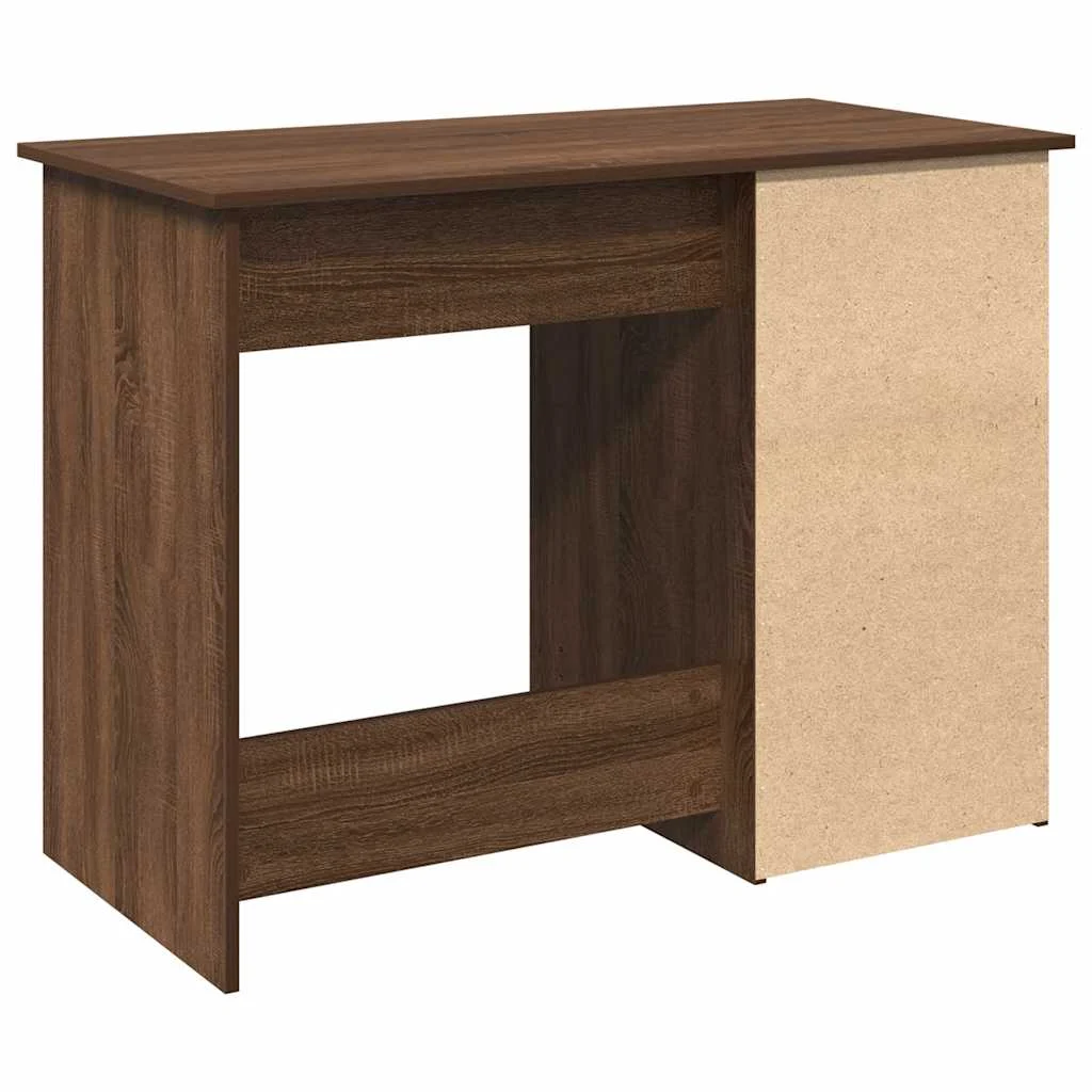 Bureau 102 x 50 x 75 cm chêne marron bois d'ingénierie – vue de dos