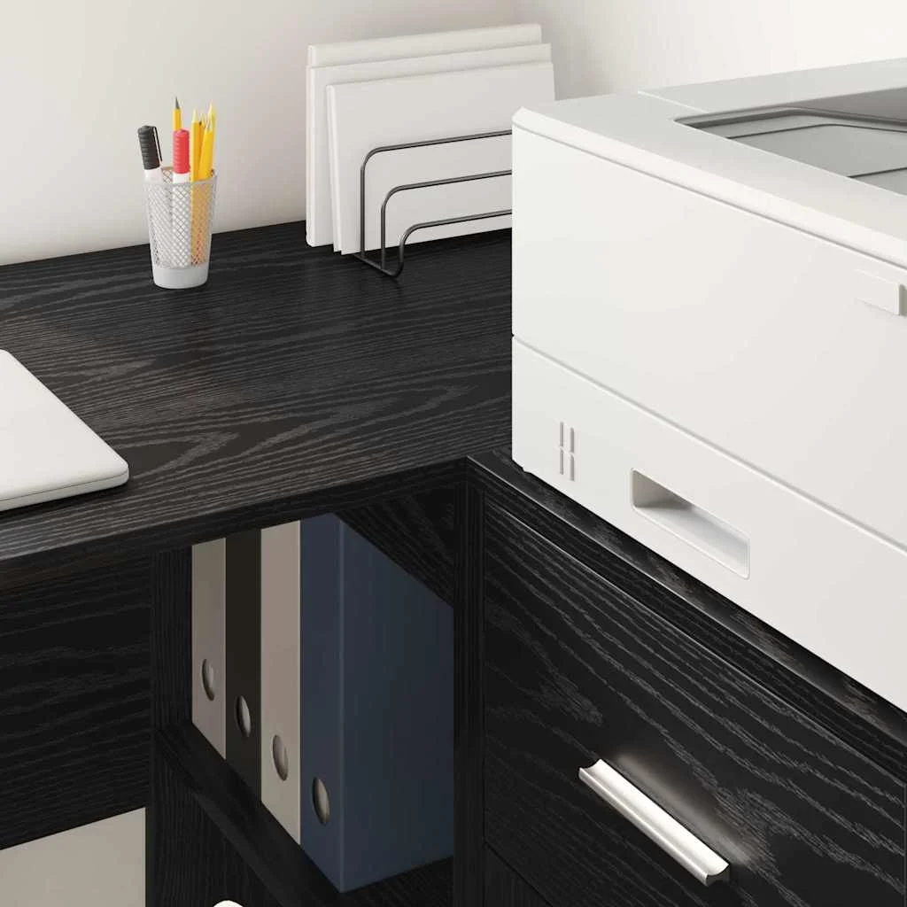 Bureau 102 x 50 x 75 cm chêne noir bois d'ingénierie – vue en situation