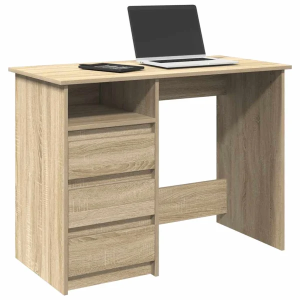 Bureau 102 x 50 x 75 cm chêne sonoma bois d'ingénierie – modèle 2 – vue d’ensemble