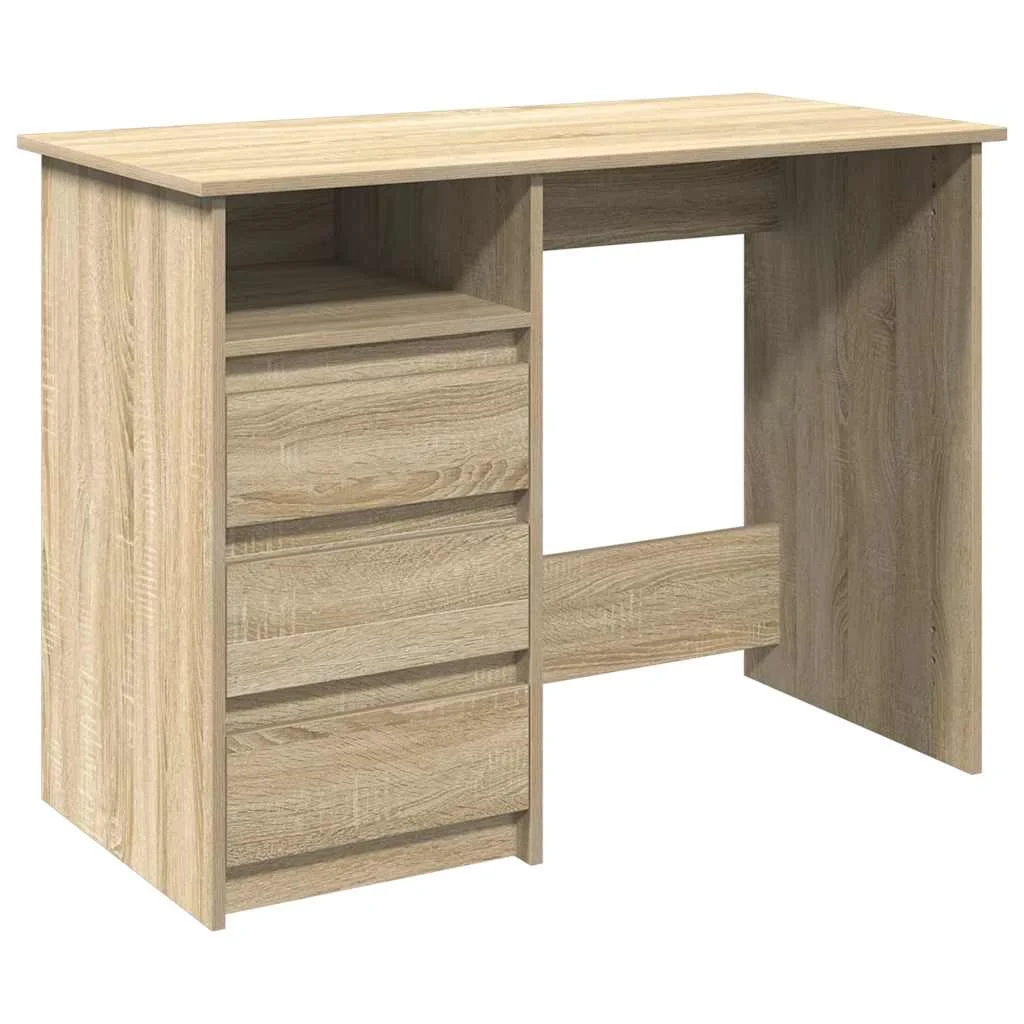 Bureau 102 x 50 x 75 cm chêne sonoma bois d'ingénierie – modèle 2 – vue de côté