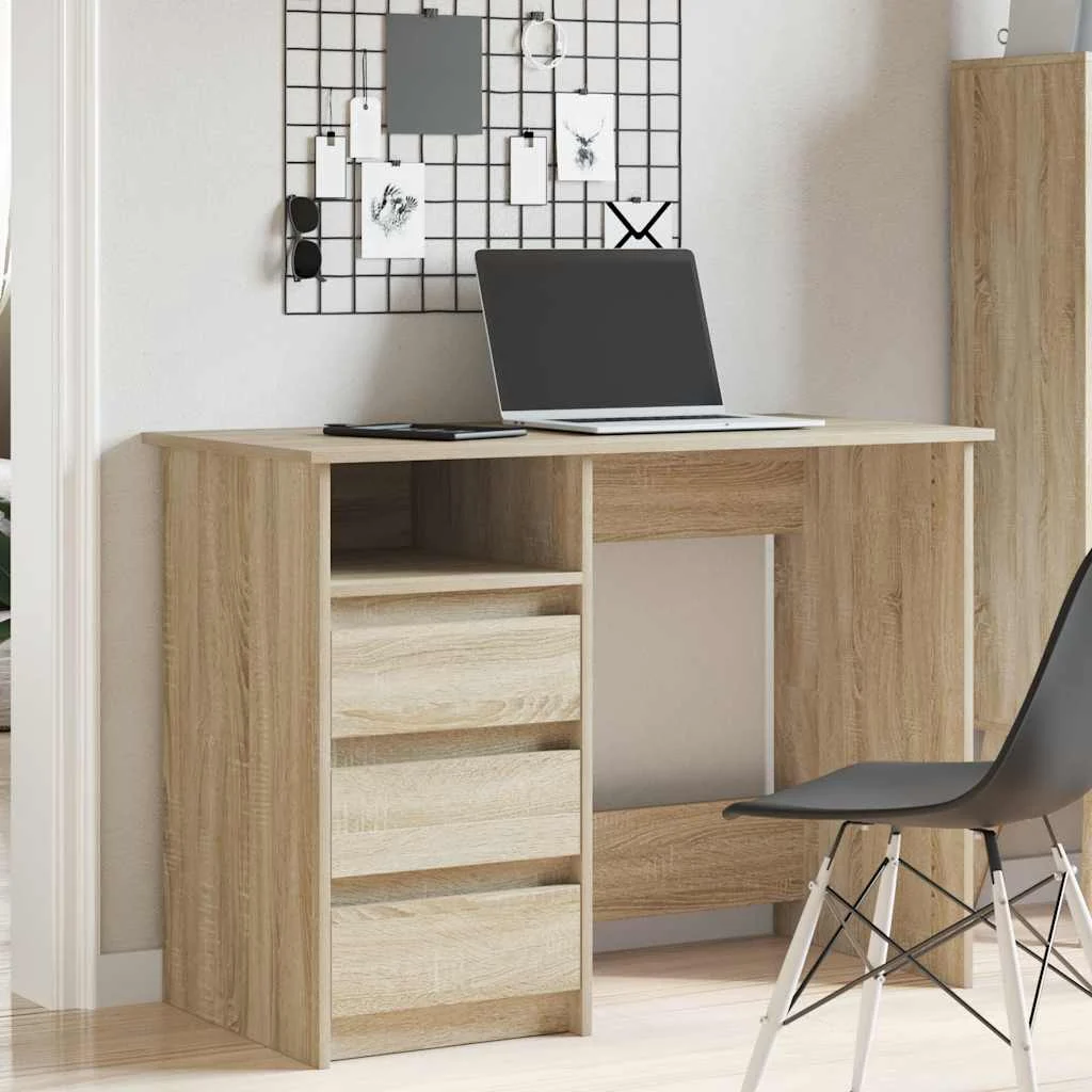Bureau 102 x 50 x 75 cm chêne sonoma bois d'ingénierie – modèle 2 – vue de détail