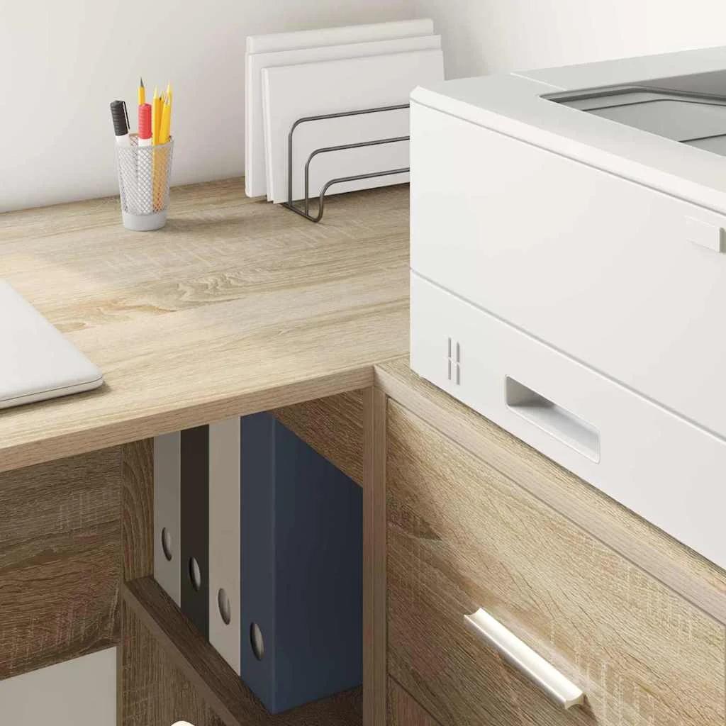 Bureau 102 x 50 x 75 cm chêne sonoma bois d'ingénierie – modèle 3 – vue en situation