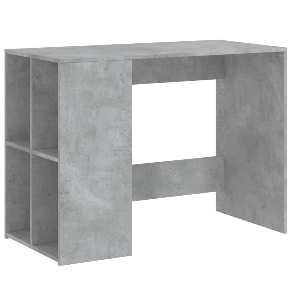 Bureau 102 x 50 x 75 cm gris béton bois d'ingénierie – vue de côté