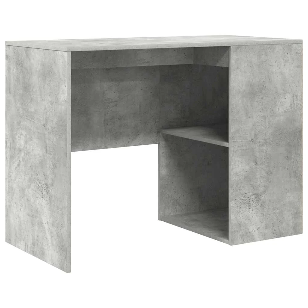 Bureau 102 x 50 x 75 cm gris béton bois d'ingénierie – modèle 3 – vue de côté
