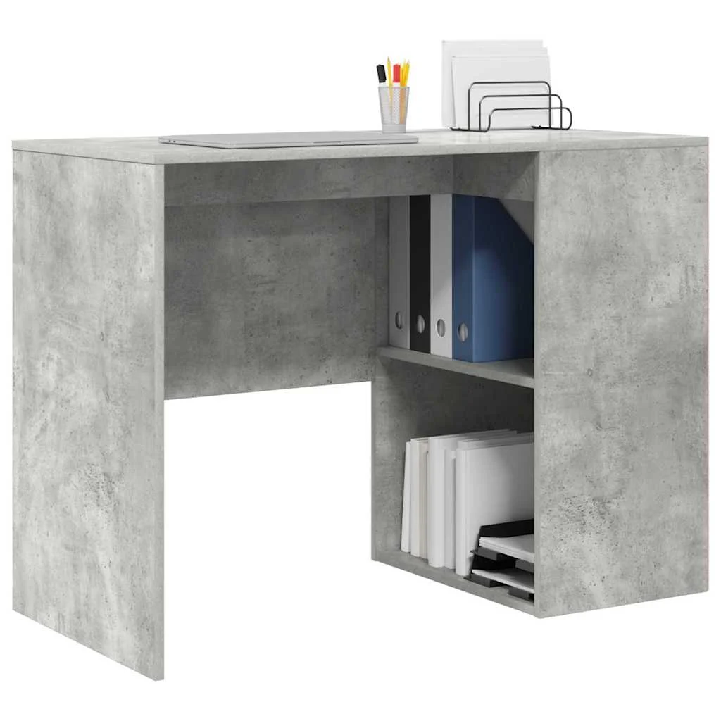 Bureau 102 x 50 x 75 cm gris béton bois d'ingénierie – modèle 3 – vue de détail