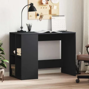 Bureau 102 x 50 x 75 cm noir bois d'ingénierie – vue d’ensemble