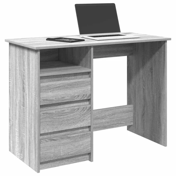 Bureau 102 x 50 x 75 cm sonoma gris bois d'ingénierie – modèle 2 – vue d’ensemble