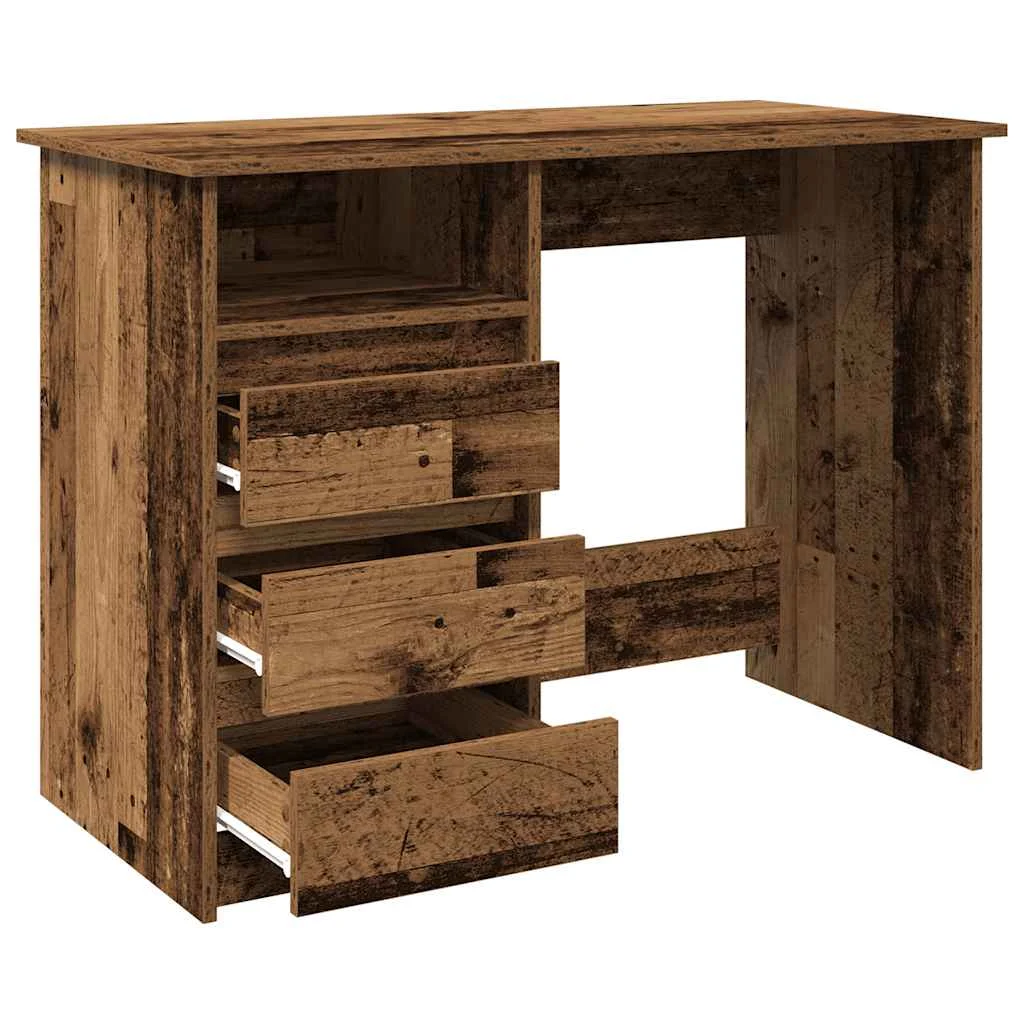 Bureau 102 x 50 x 75 cm vieux bois bois d'ingénierie – vue de dessus