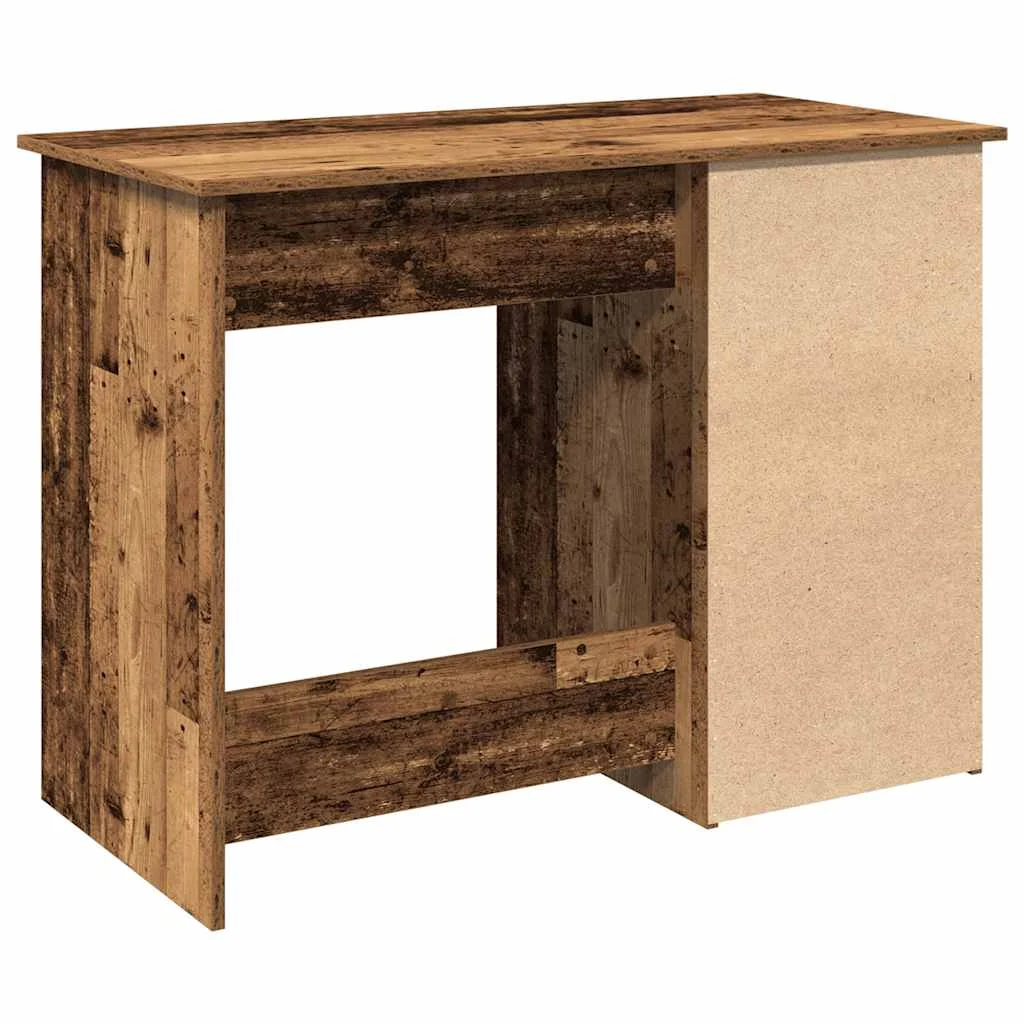 Bureau 102 x 50 x 75 cm vieux bois bois d'ingénierie – vue de dos