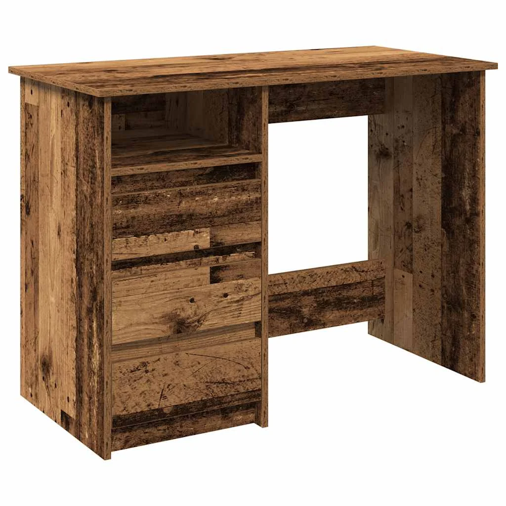 Bureau 102 x 50 x 75 cm vieux bois bois d'ingénierie – vue de côté