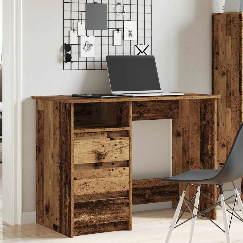 Bureau 102 x 50 x 75 cm vieux bois bois d'ingénierie – vue de détail