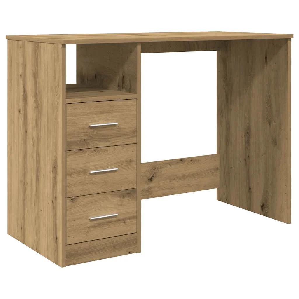 Bureau 102 x 50 x 76 cm chêne artisanal bois d'ingénierie – vue de côté
